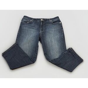 Nine West Vintage America Straight Jeans Blue Size 14 Mid Rise Stretch Pockets